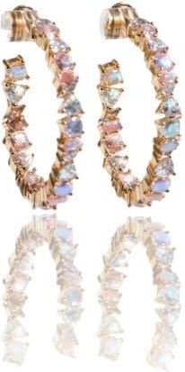 Native Gem Vienna Opal Hoops in Pink at Nordstrom
