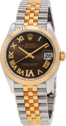 Rolex Datejust 31 Dark Grey Diamond Dial Automatic Ladies Steel and 18kt Yellow Gold Jubilee Watch 278273GYRDJ