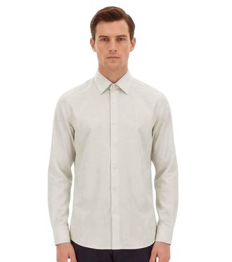 HUGO BOSS Off White Regular Solid Shirt