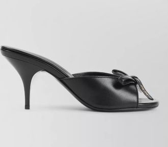 Miu Miu lamb leather slippers bow open toe stiletto