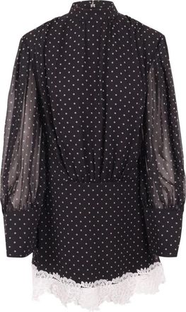 Rotate Minidress Ls Kantdetail - Dames - Korte kleedjes - Zwart - S - Kleedjes