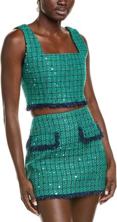 endless rose Endless Rose Cropped Tweed Wool-Blend Tank