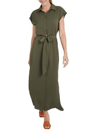 Love Token Maggie Shirt Dress In Olive