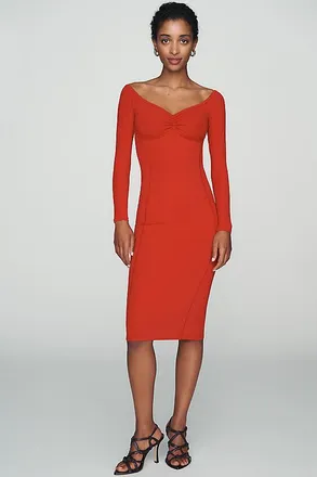 Fleur du Mal Off-Shoulder Midi Dress