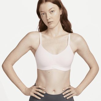 Nike Womens Alate Minimalist Light-Support Padded Sports Bra in Pink | DM0526-640