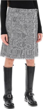 Burberry Warped Houndstooth Kilt - Dames - Midirokken - Veelkleurig - 2XS - Nylon - Rokken