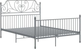 vidaXL Estructura de cama sin colchón metal gris 160x200 cm vidaXL