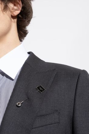 Dolce & Gabbana Brooch With Logo, Mens, Silver