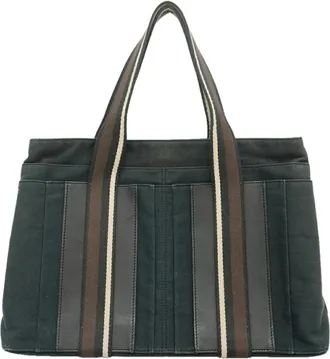 Herm&egrave;s Black Canvas Tote Bag (Pre-Owned)