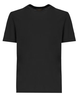 Zanone Black Cotton Crewneck T-Shirt