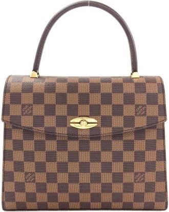Louis Vuitton Pre-owned Vintage Damier Ebene Handbag - Dames - Vintage Handtas - Bruin - ONE Size - Vintage