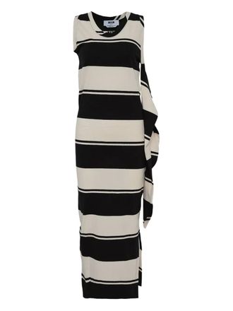 Msgm striped maxi dress - women - Fabric - S - Black
