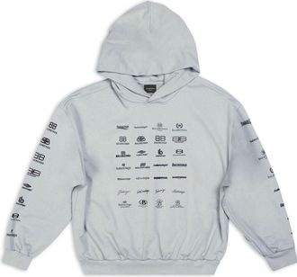 Balenciaga Archives Logos Hoodie Light Grey 726241TNVQ81342