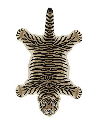 Linon Jungle Tiger Shaped Accent Rug