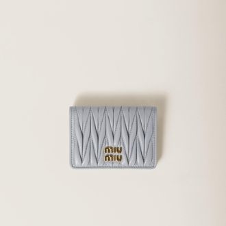 Miu Miu Matelassé nappa leather card holder