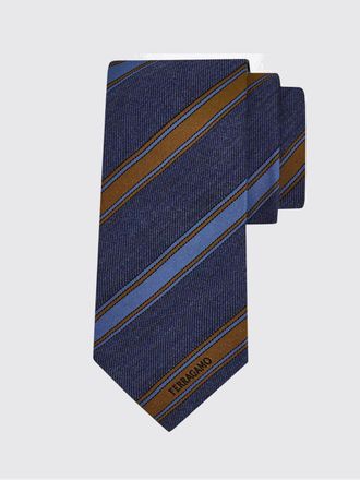 Ferragamo Bicolor Striped Tie in Pure Jacquard Silk