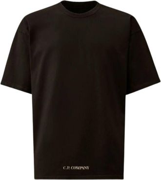 C.P. Company 1020 Jersey Logo T-Shirt - Heren - T-shirts - Zwart - XL - Katoen - Tops