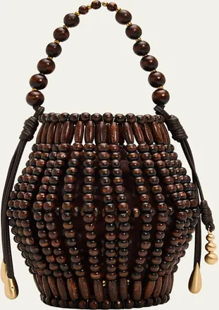 Cult Gaia Mercier Beaded Leather Top-Handle Bag