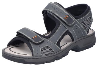 Rieker Riemchensandale RIEKER, Herren, Gr. 40, grau (dunkelgrau), Lederimitat, Textil, Schuhe Riemchensandale, Sommerschuh, Klettschuh, Outdoorschuh, in Trek