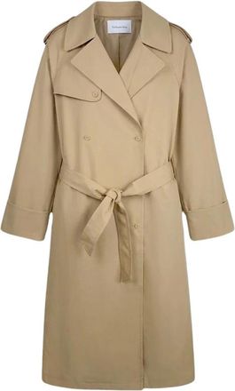 Frankie Shop Riva Cotton Trench Coat - Dames - Trenchcoats - Bruin - M - Katoen - Jassen
