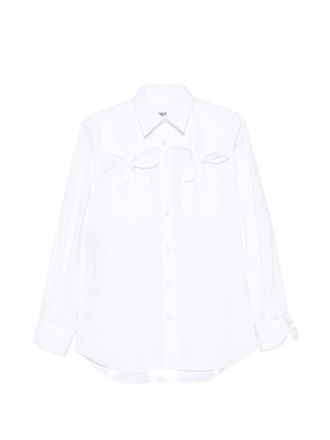 Moschino White Bow Detail Point Collar Top