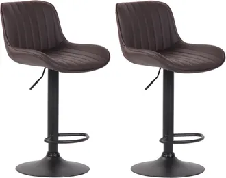 Clp Clp - Pack De 2 Taburetes De Bar Lentini En Polipiel Marr&oacute;n Negro