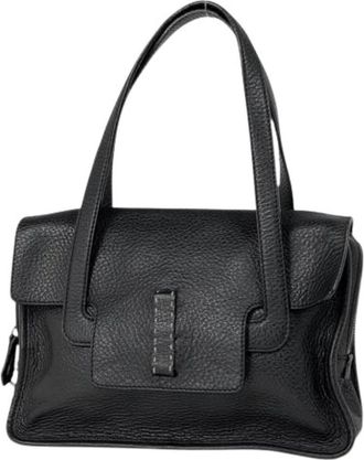 Prada Pre-owned Handbags, female, Black, Size: ONE SIZE Pre-owned Vintage Leather Handbag
