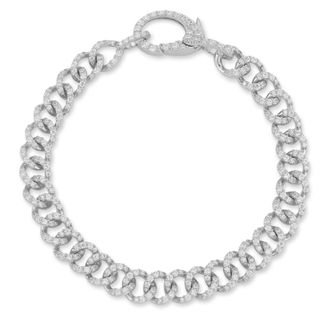Glaze Jewelry Sterling Silver Pave Curb Chain Bracelet