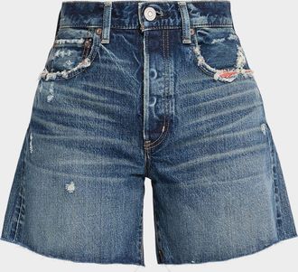 Moussy Vintage Albion Distressed Denim Shorts