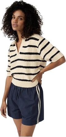 Alchemist Dalia Polo - Dames - V-hals truien - Beige - XL - Katoen - Truien & Vesten