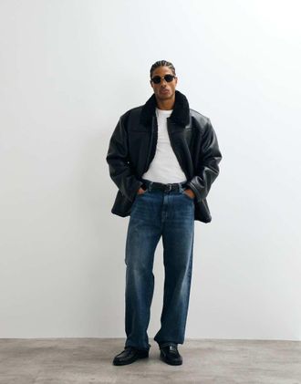 Asos Giacca stile aviatore nera-Nero