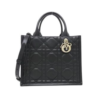 Dior Pre-owned Book Tote Small Calf Tote Bag - Dames - Pre-owned - Zwart - Maat: ONE Size Leer