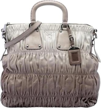 Prada Pre-owned Vintage Satchel - Dames - Vintage Shopper - Beige - ONE Size - Leer - Vintage