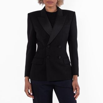 Saint Laurent Double-Breasted Tuxedo Jacket, Brand Size 38 (US Size 2)