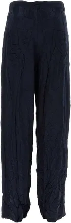 Balenciaga Mens Satin 5-Pocket Trousers Navy Polyurethane Polyester Nylon