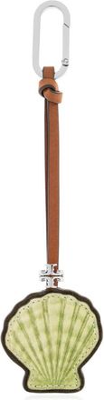Tory Burch Sleutelhanger in de vorm van een schelp - Dames - Sleutelhangers & Tashangers - Groen - ONE Size - Leer - Accessoires