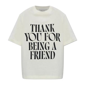 Ami T-Shirts, female, Beige, Size: XS Printed T-Shirt