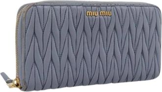 Miu Miu Pre-owned Long Wallet - Dames - Vintage Accessoires - Blauw - ONE Size - Leer - Vintage