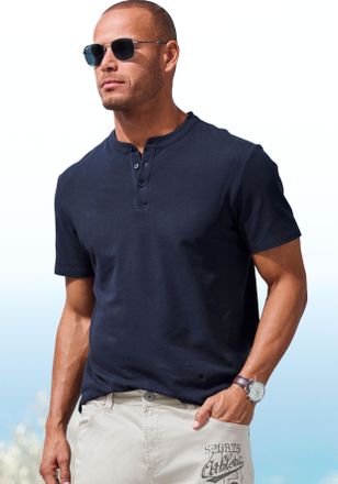 John Devin Poloshirt JOHN DEVIN mit Stehkragen, Herren, Gr. S (44/46), blau (navy), Piqu&eacute;, Obermaterial: 100% Baumwolle, unifarben, regular fit normal, Rundhals,