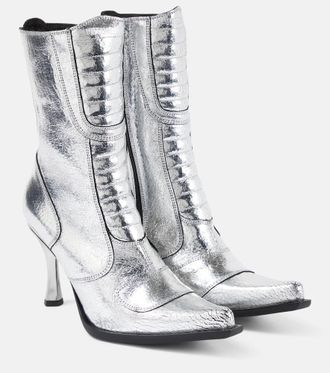 VETEMENTS Metallic leather ankle boots