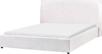 Beliani Beliani - Letto matrimoniale imbottito velluto bianco sporco 160 x 200 cm Lavaur
