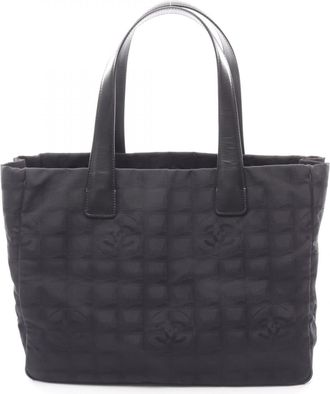 Chanel Black Leather Nylon Canvas Tote Bag (Pre-Owned)