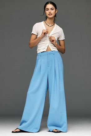 Maeve The Avery Wide-Leg Pleated Trousers by Maeve Pants