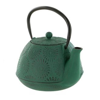 Aromandise Tetera de hierro fundido hanami verde esmeralda 1,2 l