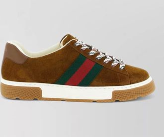 Gucci ace suede sneakers nastro web detail