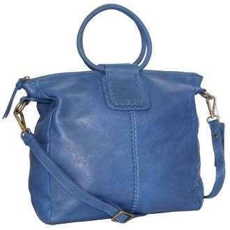 Nino Bossi Leather Ring Handle Tote w/ Strap in Denim
