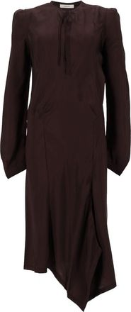 Christophe Lemaire Asymmetrical Pleated Viscose Mini Dress