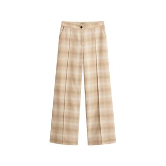 Woolrich Wide Trousers, female, Beige, Size: W26 Soft Wool Trousers