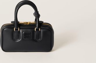 Miu Miu Arcadie Leather Mini-bag, Woman, Black