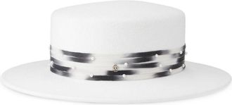 Maison Michel Kiki strap-detail wool hat - women - Wool Felt/Cotton/Fabric - L - White